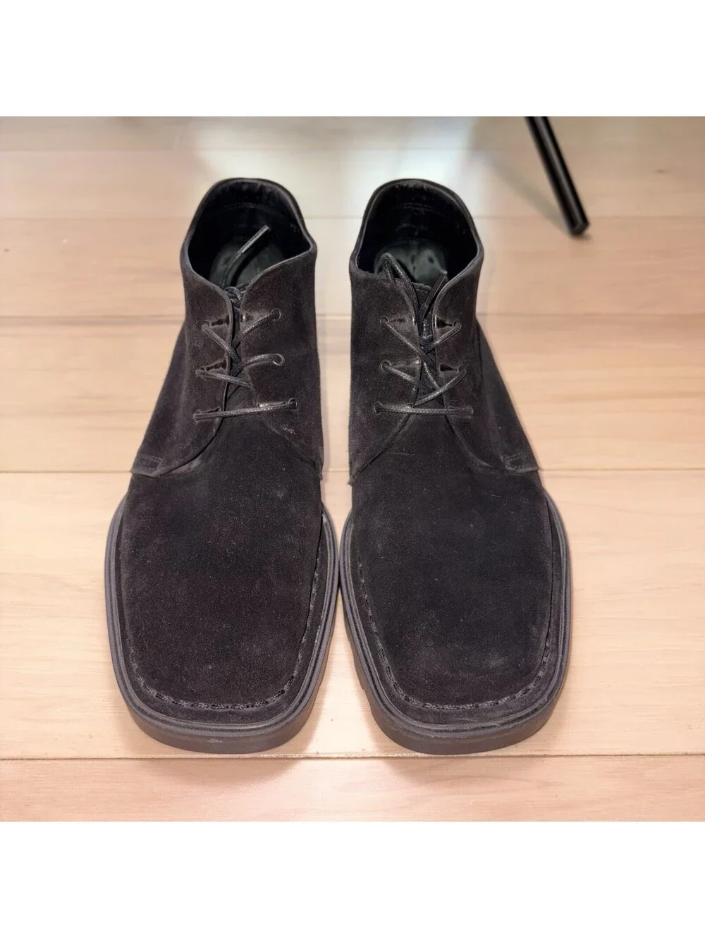 Salvatore Ferragamo Black Suede Chukka Boots Men 9 2E Made In Italy